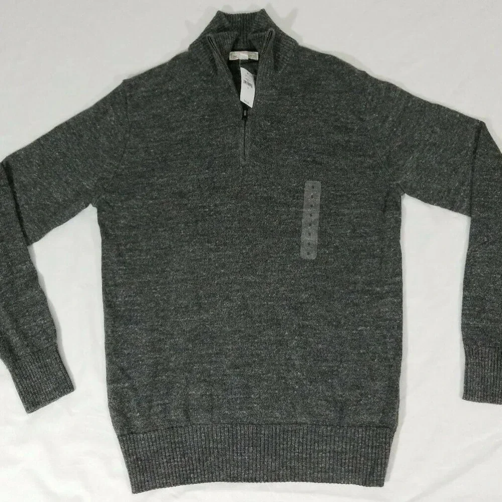 Gap Sweater Mock Neck Heather Gray Men's Long